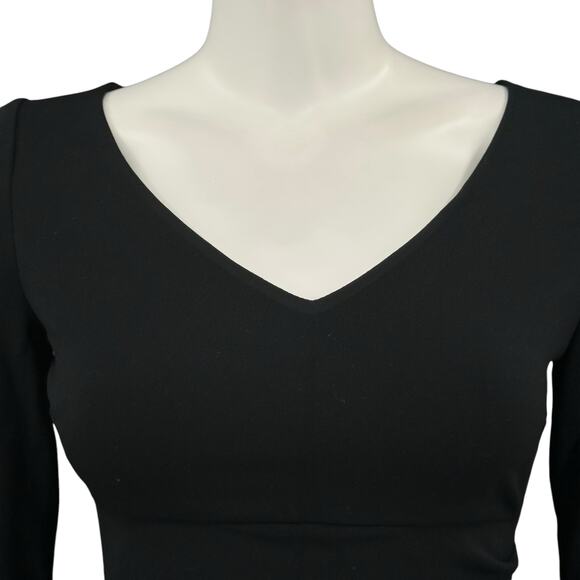 🗽Diane von Furstenberg Dress Womens 2 Black Bevin 3/4 Sleeve Sheath LBD Office - Picture 2 of 10